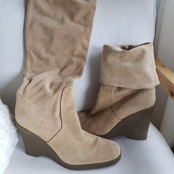 Calvin Klein Tall Suede Wedge Boot - Picture 6 of 6